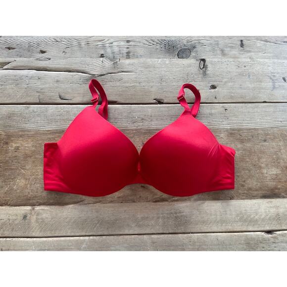 Victoria's Secret Lipstick Red 36D Very Sexy So Obsessed Smooth Push Up Bra - Picture 1 of 2